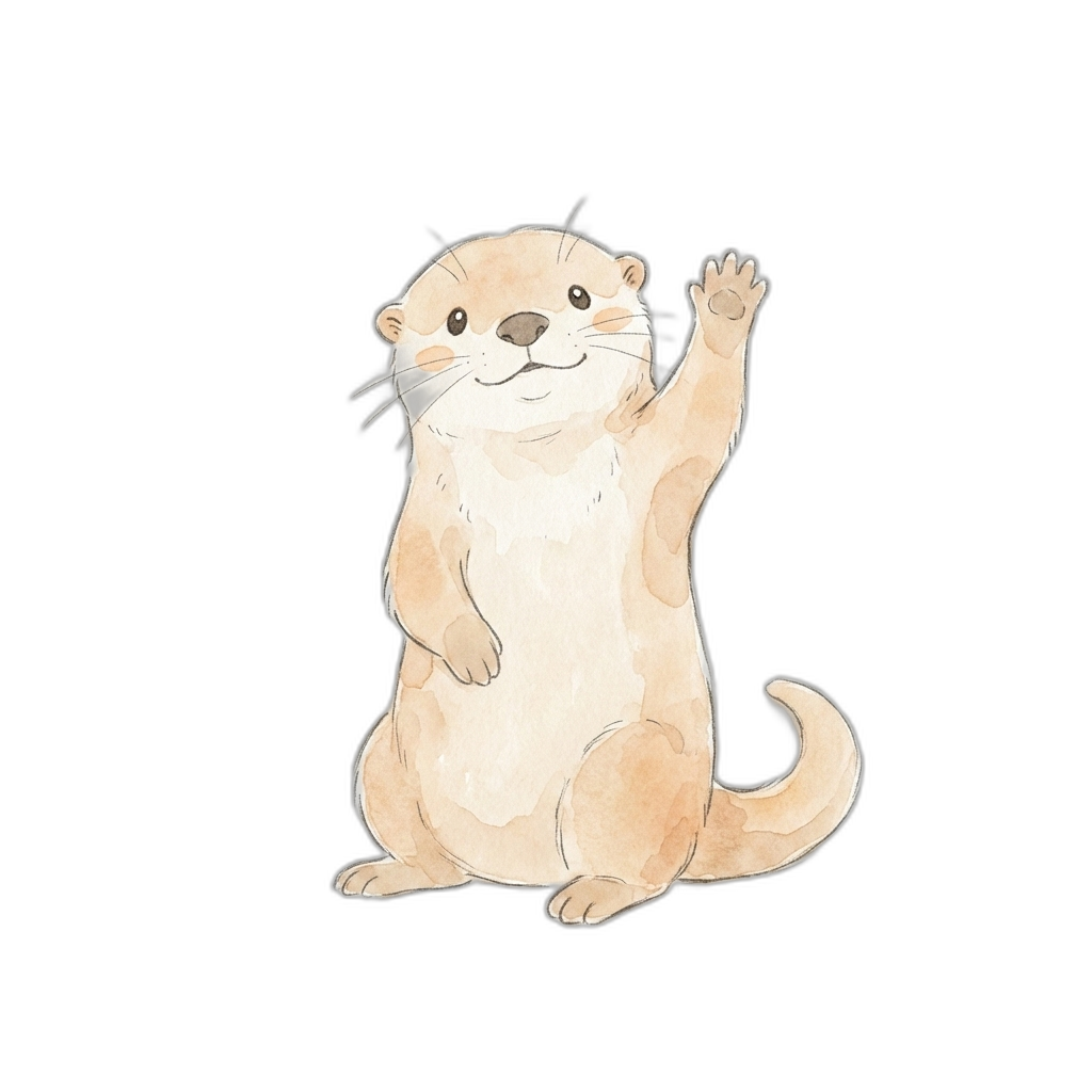 Nuru the otter waving hello